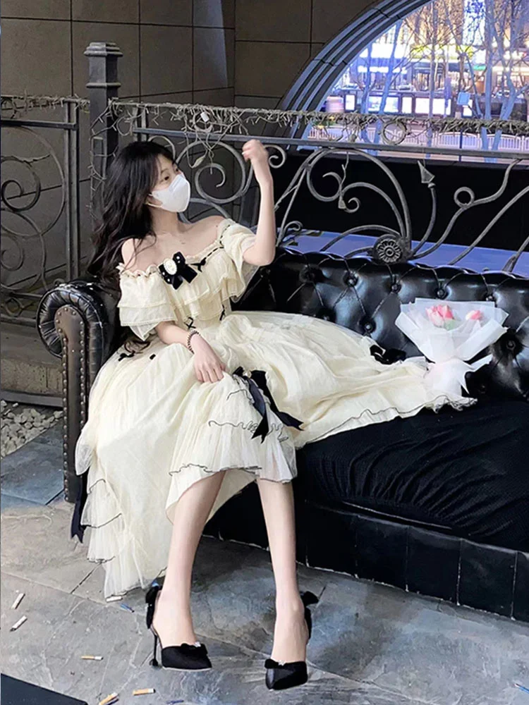 Sweet Lolita Dress New Princess Cosplay Costume With Detachable Bow Petticoat For Anime Conventions Halloween Photoshoot