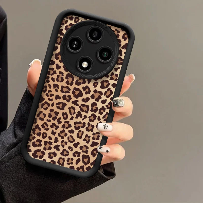 Retro Black Leopard Print Soft Silicone Phone Case Cover