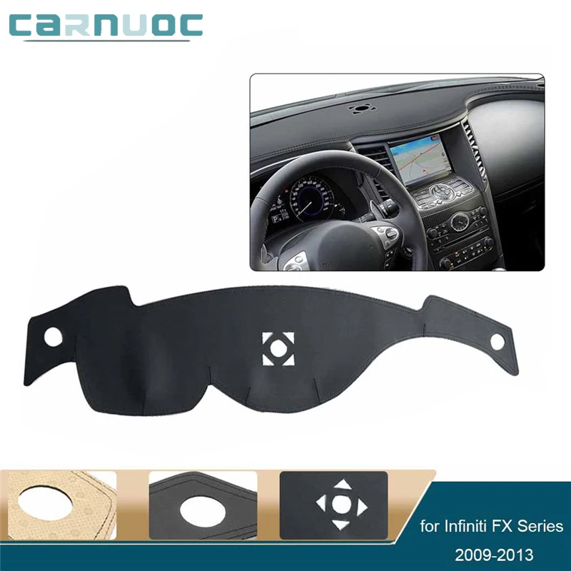 

Кожаный чехол для приборной панели Infiniti FX35 FX45 FX50 2009-2013 LHD, нескользящий коврик для приборной панели, аксессуары для стайлинга интерьера автомобиля