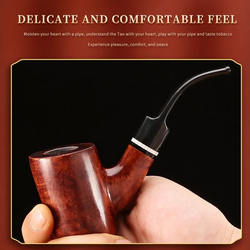 

Luxury Smoking Filter Dry Tobacco Pipe Carved Smoking Pipe Hammer Shaped Briar Pipe With Food Grade Acrylic Mouthpiece