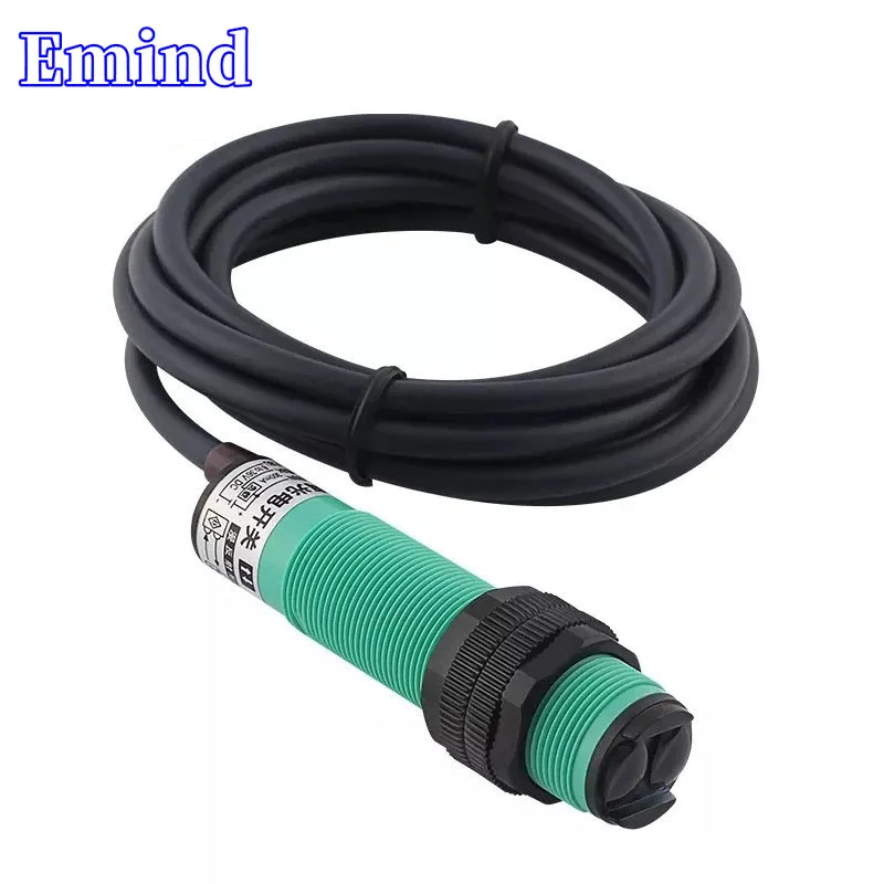 Produktbild von Heschen M18 Infrarot-Näherungsschalter – Diffus Reflektierend, PNP NO+NC, 10 Cm Abstand, 10–30 V DC, 200 MA