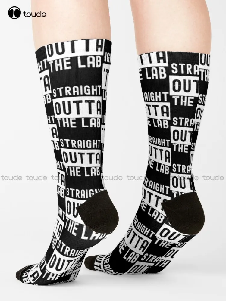

Straight Outta The Lab Lablife Medical' Laboratory Scientist Funny Socks Boys Football Socks 360° Digital Print Harajuku Gift