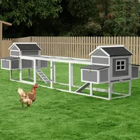 157 Inch Large Chicken Coop, Expandable Wooden Chicken Coop Poultry Cage, with 4 Chicken Coops and Cages 1