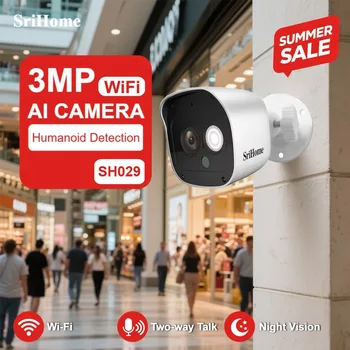 SriHome 3MP FHD camera wifi camera de surveillance security wireless camera IP66 waterproof for home AI Motion Detection SH029 1