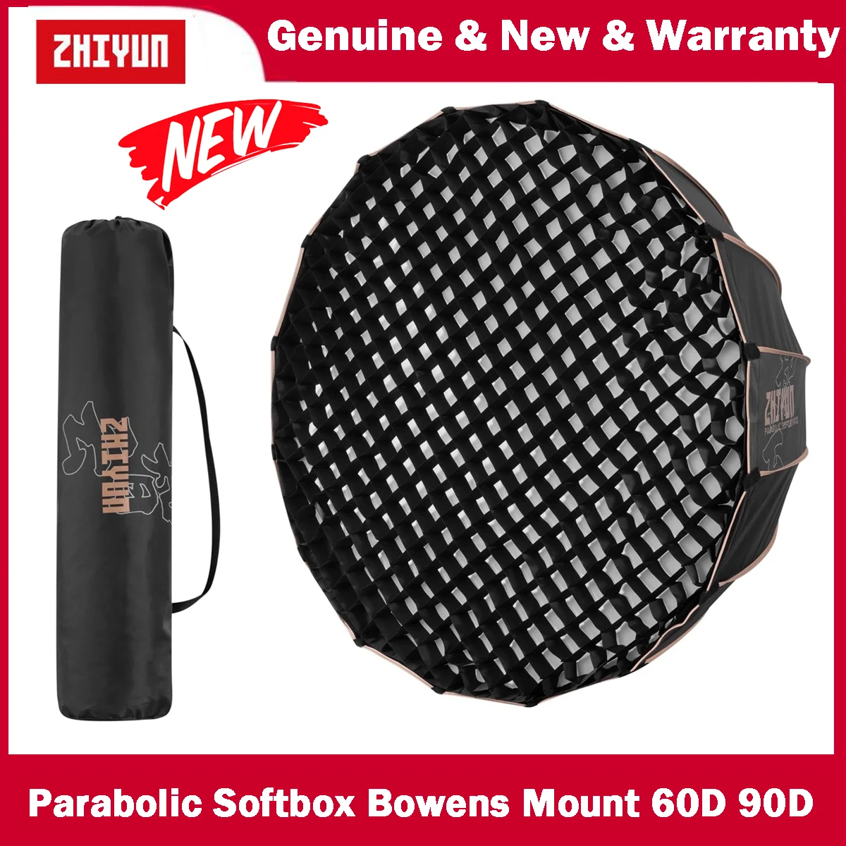 Zhiyun Parabolic Softbox 90D 60D Bokens Mount Diffusore Di Luce Per G60 E X100 Aputure Amaran Godox Sokani X100 Led Video Light