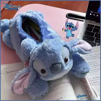 Stitch Plush Cute Pencil Case Disney Anime Kawaii Pen Bag Kids School Home Stationery Box Lilo & Stitch Plush Bags Kids Gift Toy 1