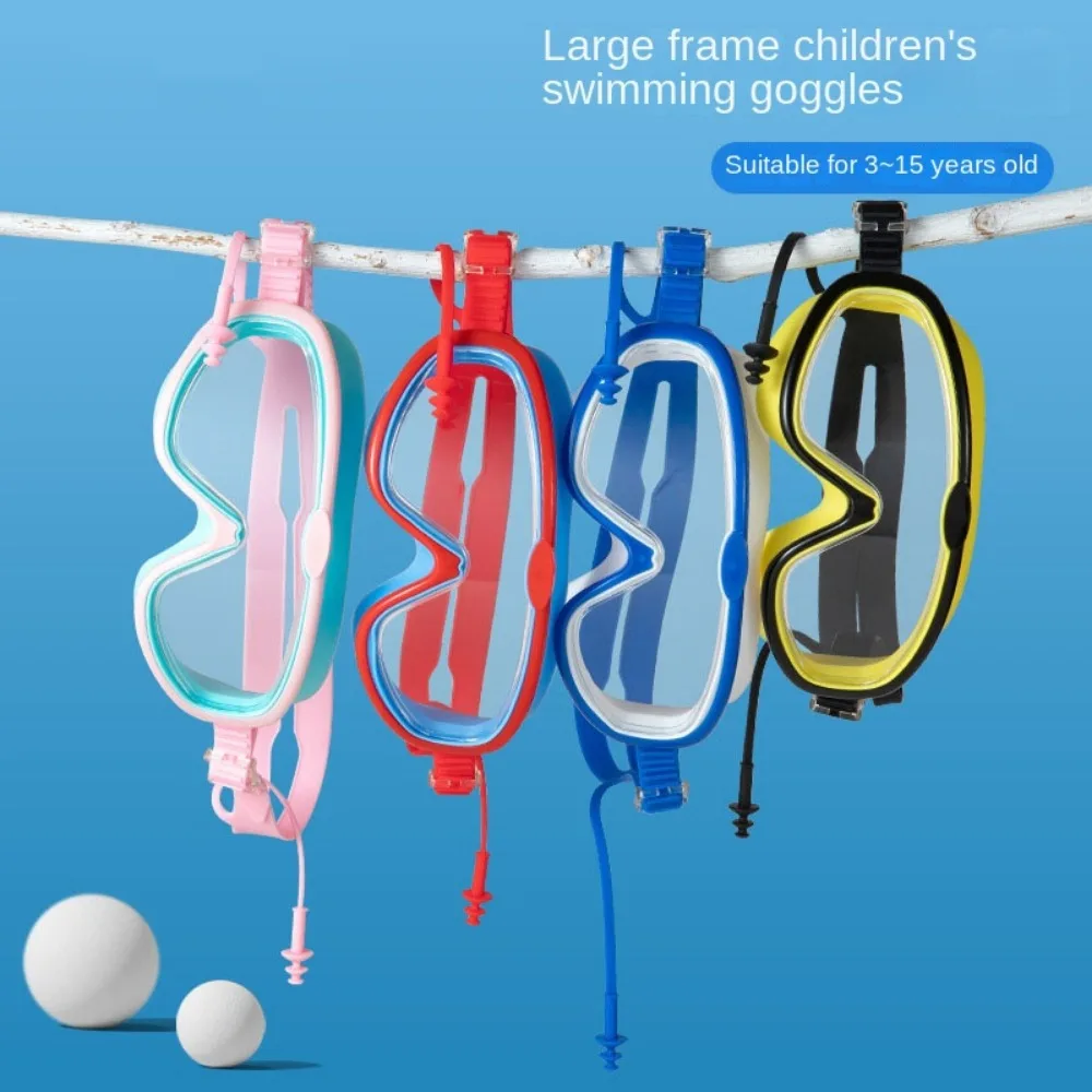 Swimming Goggles with Earplugs for Kids Antifog Swim Pool Glasses Waterproof HD Swim Eyewear swimming goggles