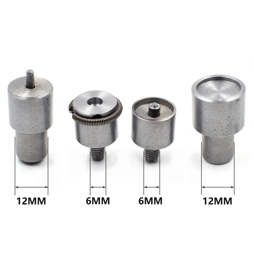 10mm/12mm/12.5mm Metal Snap Tool Kit 1Set Mold Interface M6 Thread/19mm & 50Sets Buttons Mould Fasten Installer Buttons Setting 6