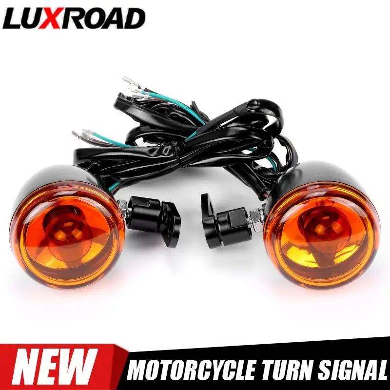 FrontTurnSignalAmberMetalLights3WiringFitsForDynaSoftail