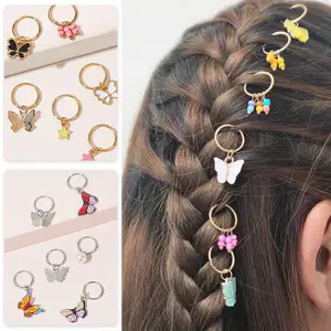 80pcs Gold-color Dirty Braid Hair Rings Set Braiding Design Headwear  Accessories Adjustable Hairband For Women And Girls