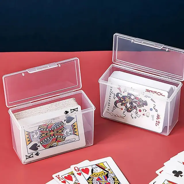 Nouvelles boîtes en plastique transparentes, conteneur de cartes à jouer, mallette de rangement en PP, emballage boîte de cartes de jeu de Poker pour jeux de société 2