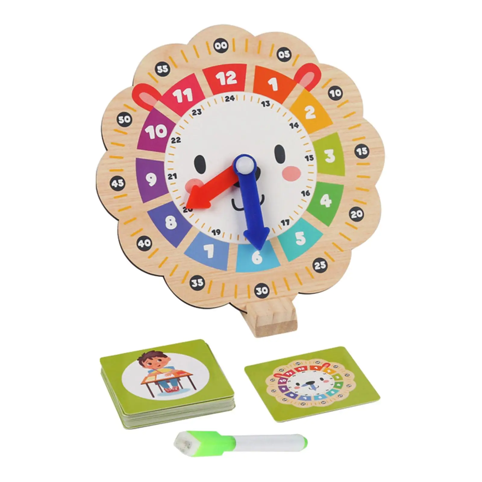 Clock Learning for Kids Wood for Kindergartner Playroom Gifts