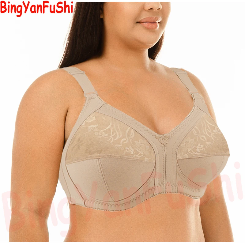 Top White lace Large Minimizer Push Up Bras for women sexy Plus Size BH Unlined Full Coverage vest backless sports bra PAD C02 3