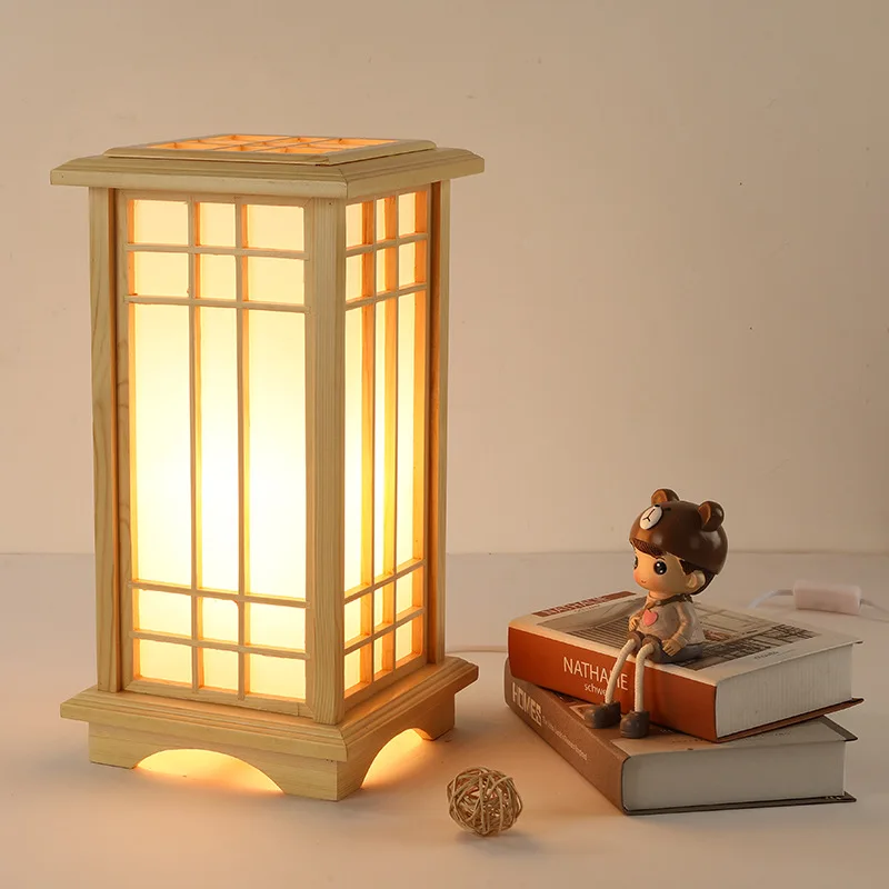 

Японская прямоугольная напольная лампа 40 Вт в стиле татами, деревянная лампа, цельная деревянная фотолампа, огнестойкая спальня