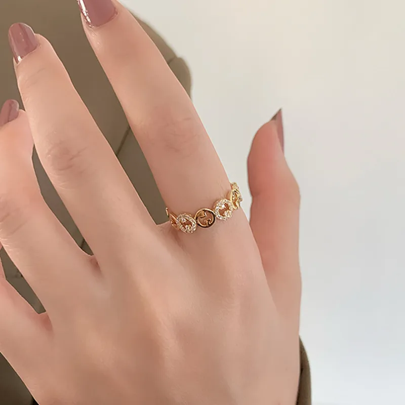 Korean Fashion Trendy Light Luxury Adjustable Ring Women's Niche Design Word Personality Index Finger Ring Jewelry Accessories - 2