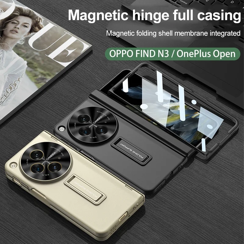 Armor Bracket For Oneplus Open Case Front Glass Film Magnetic Hinge Protection Cover For Oneplus Open