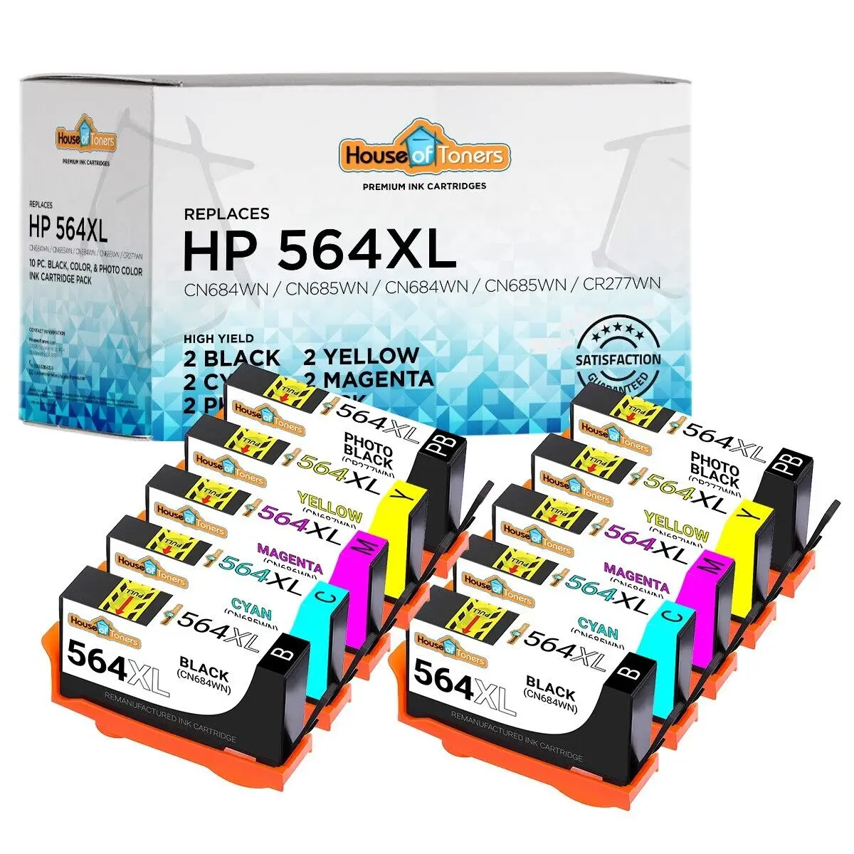 10PK #564XL Ink Cartridges for HP Photosmart 7510 7515