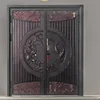 Modern Style Carved Cast Aluminum Explosion Proof Armored Security Doors 4