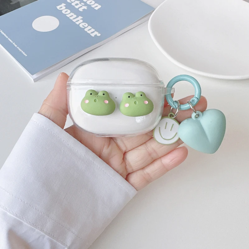 For Realme Buds T100 Case Cute Bear / Cartoon Animal Cover Silicone Transparent Earphone Cover with Keychain t100 cover