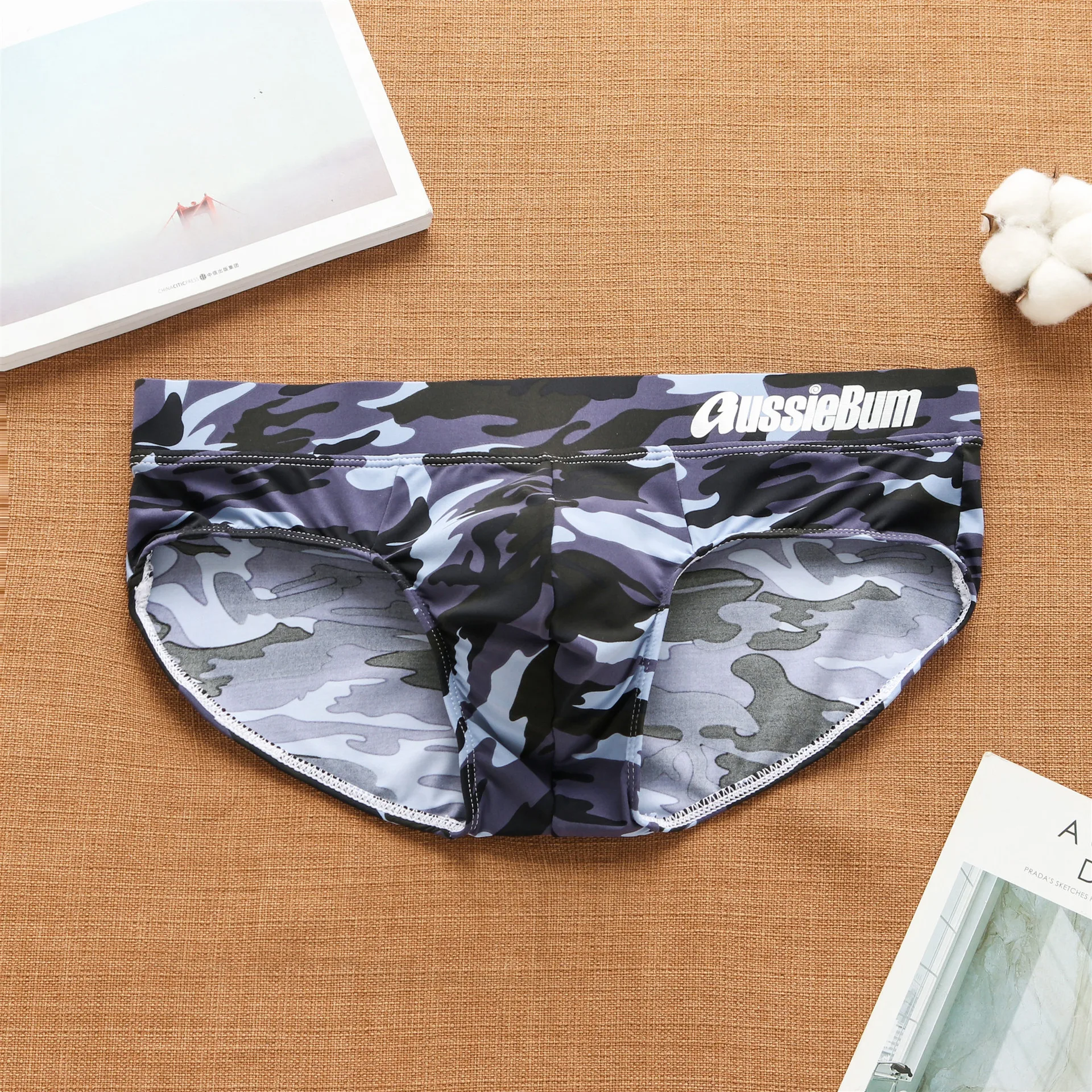Aussiebum men's cool summer camo low waist briefs mesh ice triangle pants breathable youth underwear Large back hollow panties 2