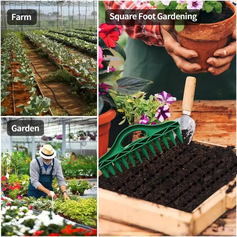 12-hole quick seed planter durable garden dibber tool ergonomic handle waterproof design vegetables & flowers mini garden tools plant seed sower