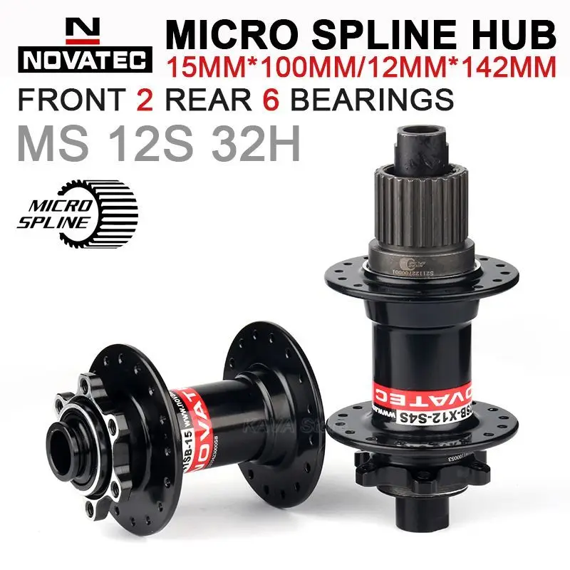 NOVATEC Micro Spline Hub 32 Holes MTB MS Cubes Axle Boost 12 Speed