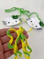 8 colors High Quality Handmade Crochet Micro Bikini Set Sexy String Brazil Bathing Suit Top Grade Cotton Fabric Kitty Swimwear 5