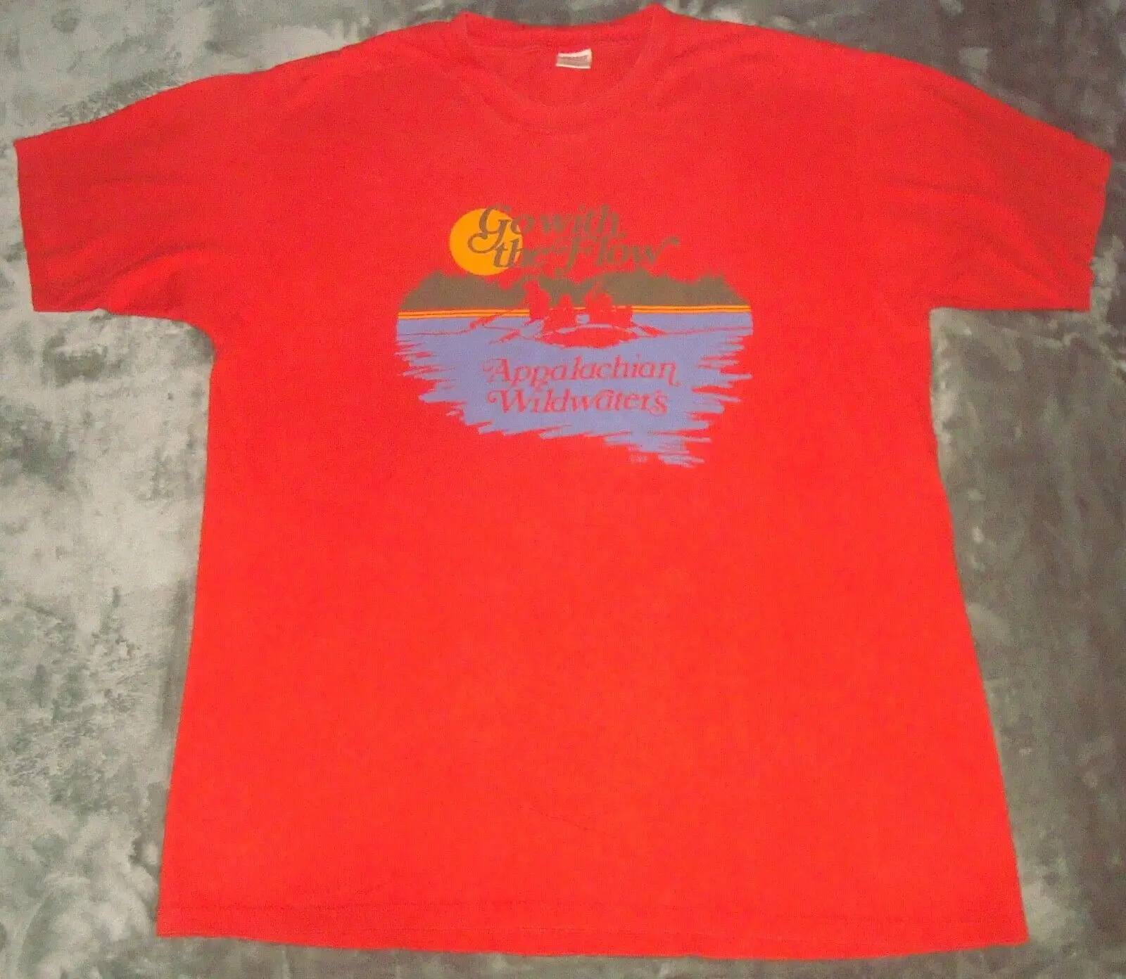 Vtg 80S Appalachian Wilderness T Shirt Xl River Vacation Anni '90 Go With The Flow Us Maniche Lunghe O Corte