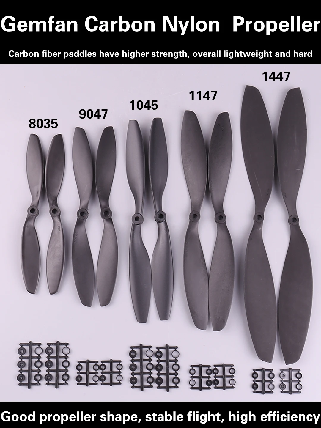 Gemfan Carbon Nylon Multi-axis Propeller CW/CCW 8038 9047 1045 1147 ...