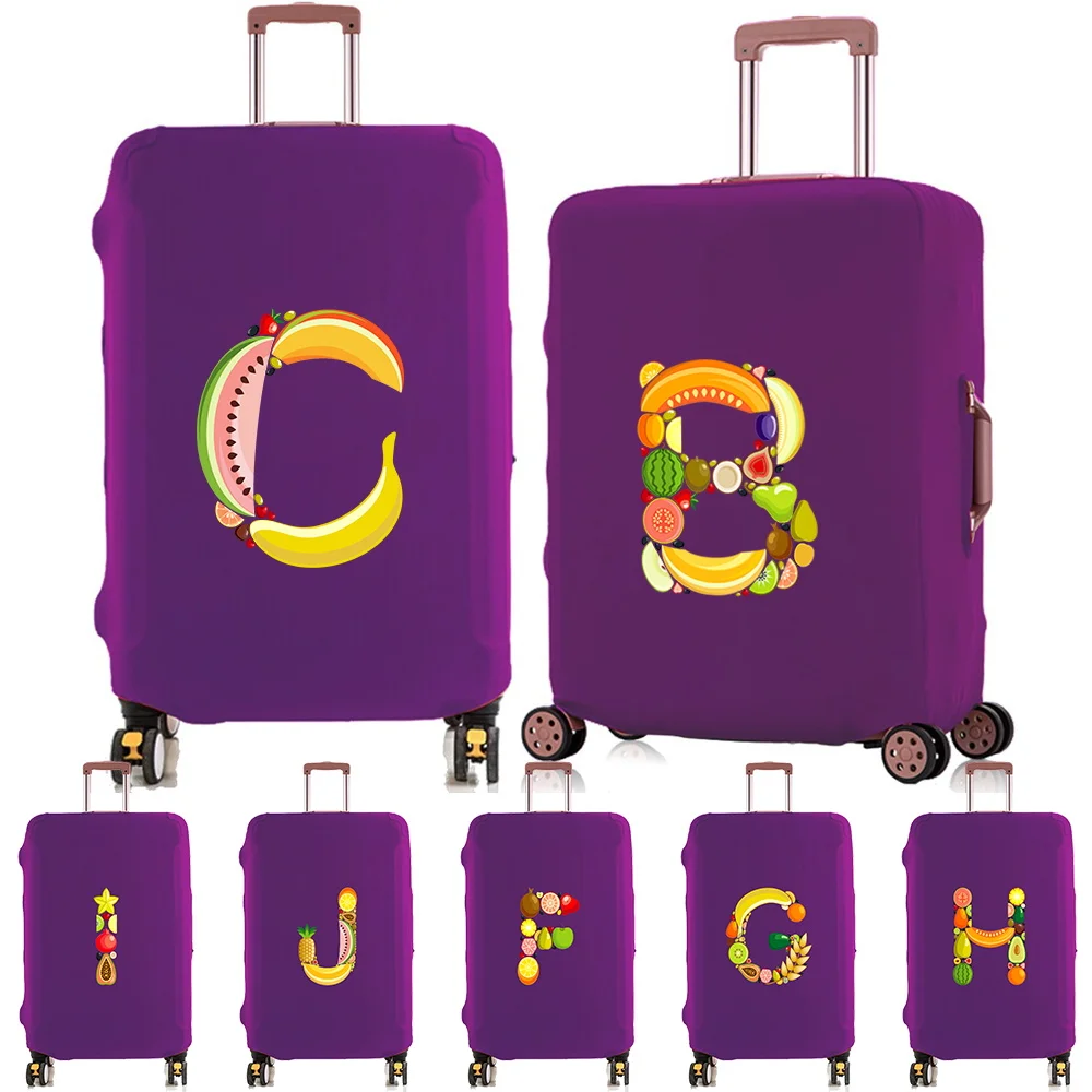 

Travel Suitcase Protective Covers Elastic Luggage Cover Protector for 18"-28" fruit Initials Pattern Baggage Travel Bag Case