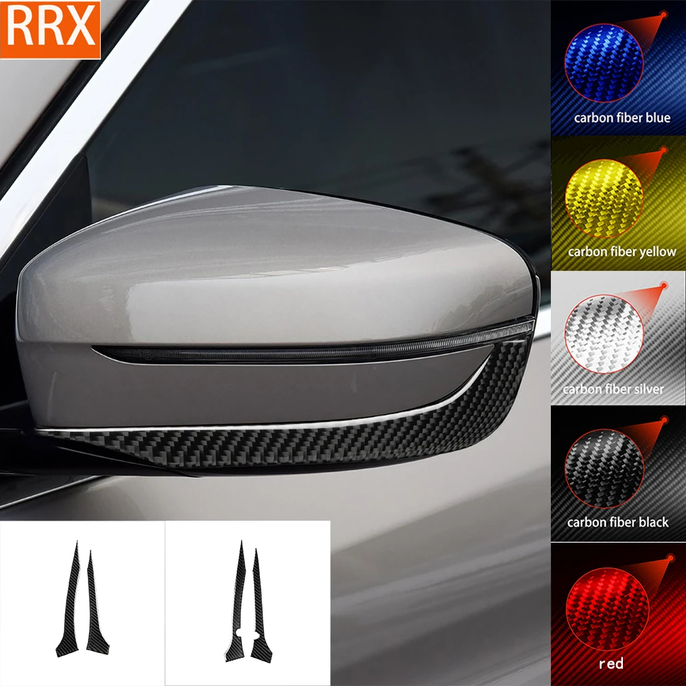 

For BMW 5 Series G30 2016-2022 Rearview Mirror Trim Strip Cover Tuning Real Carbon Fiber Sticker Car Exterior Accessories