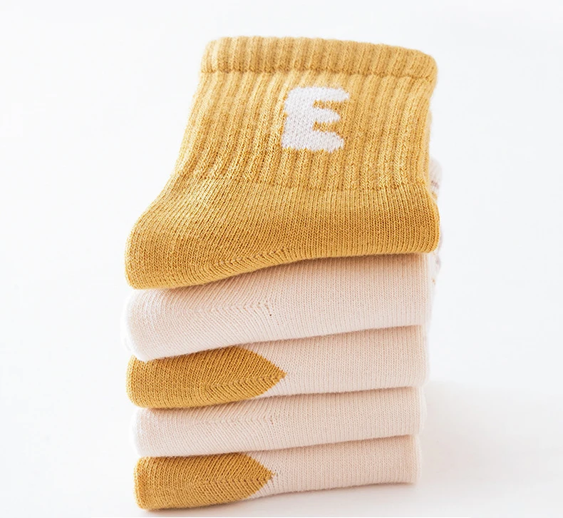 Description Picture 5 of itemMILANCEL New Autumn Baby Socks Toddler Cute Striped Letter College Style Socks