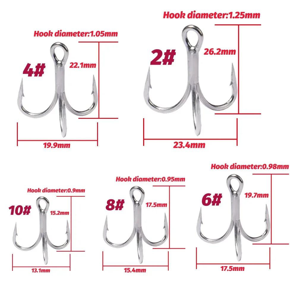 Treble Hooks 2#-10# 20PCS Fish Hook Angle Barbed Sharp High Carbon Steel  Nickel Antirust Pesca Tool for Lure Carp Fishing Tackle - AliExpress