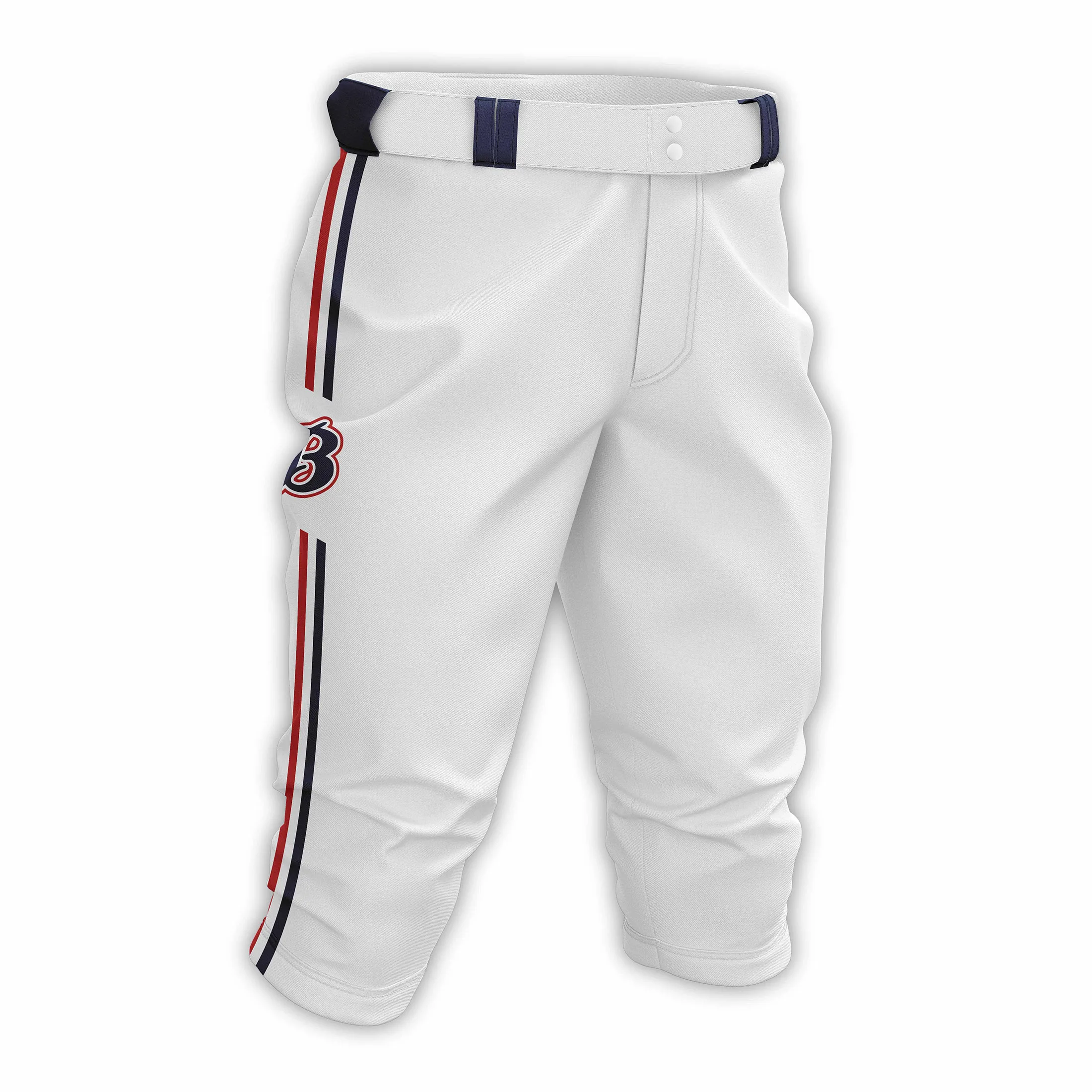 Breathable Professional Striped Polyester Baseball Pants with Zipper Fly for Men and Women