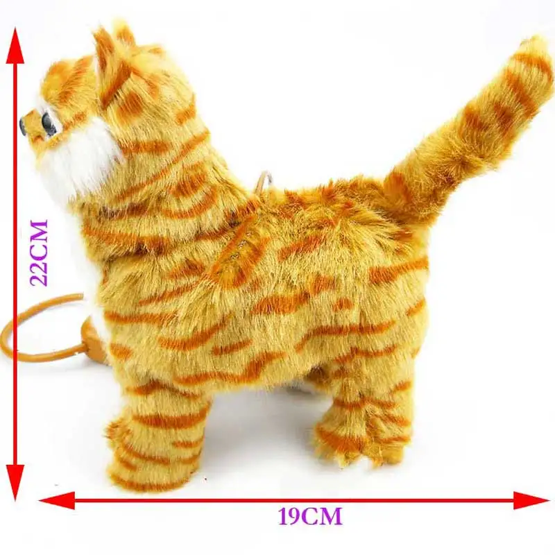 Robot Cat Electronic Plush Cat Singing Songs Dog Walk Electric Kitten Leash Control Music Kitty Pet Cute Animal Toy Kids Gift 6