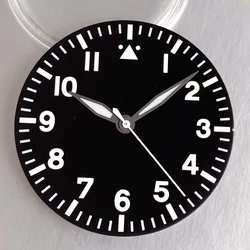 39mm Titanium Pilot Watch with Sapphire Crystal and Luminous Sunburst Dial - Fit Miyota8215 2813 (Black dial hands)