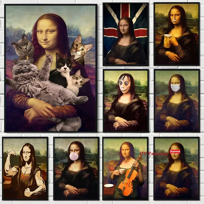 

Funny Graffiti Mona Lisa Prints Abstract Famous Painting Canvas Poster Nordic Wall Art Pictures for Living Room Home Decor