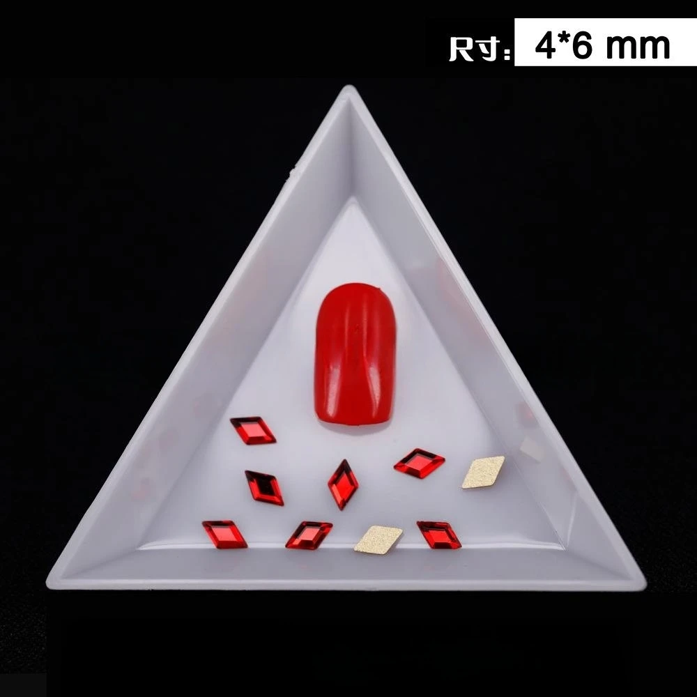 500 stücke 4*6mm 18 Farben Raute Form Boutique flachen Boden Nail Art Strass Glas Kristall 3D Nagel dekoration Großhandel – Detail 12