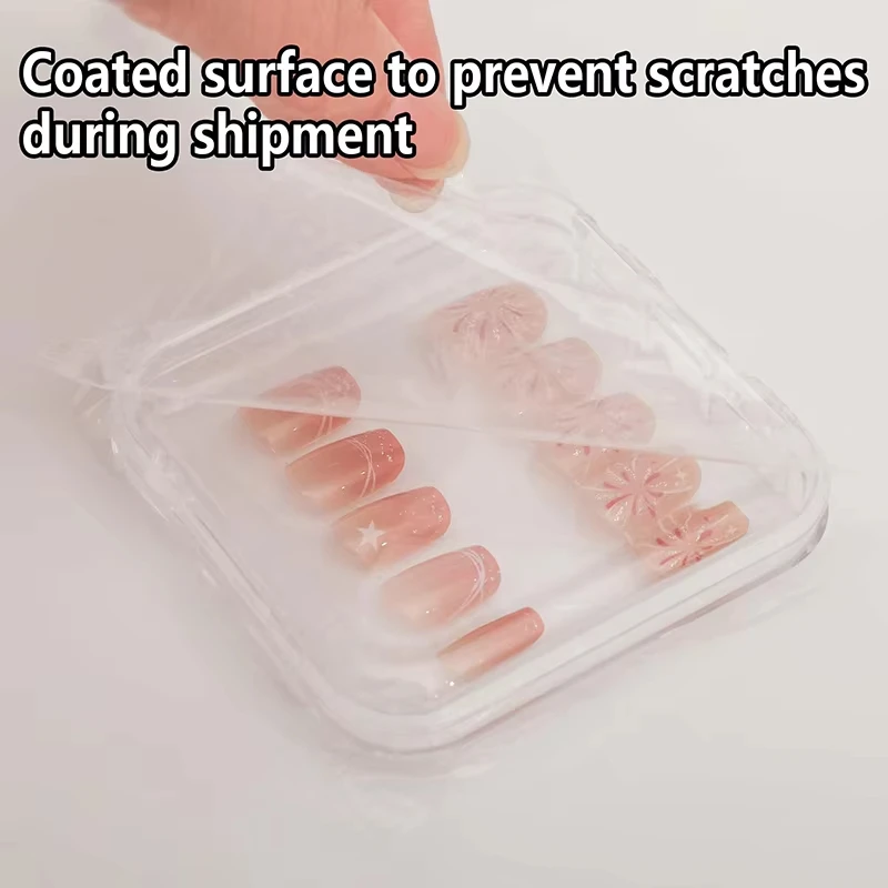 10/50Pcs Transparent Plastic Nail Storage Box Set Acrylic Press-On Nail Organizer for False Nails Display and Salon Essentials