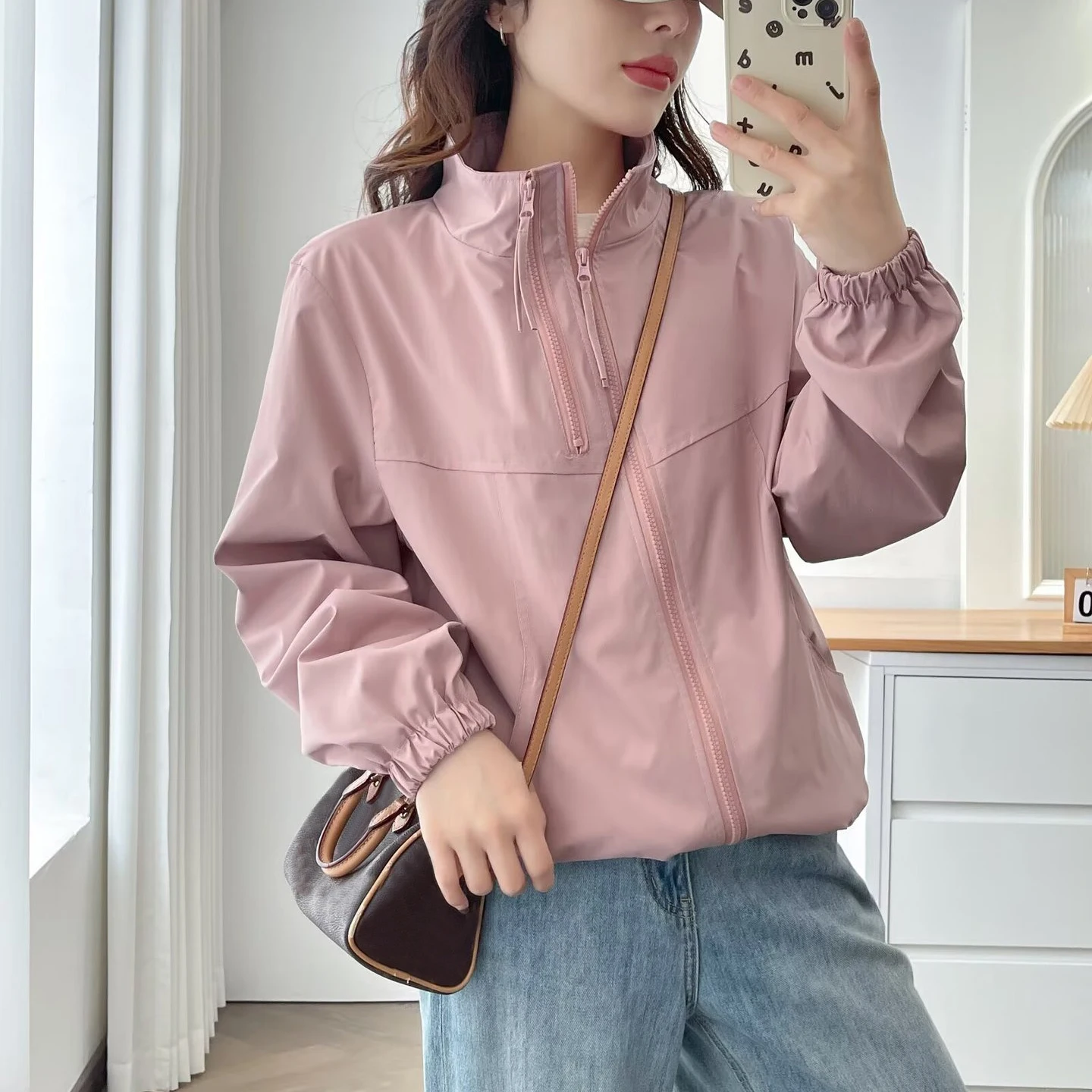 Fashion Plus Size Women's Outdoor Jacket 2025 Autumn New Stylish three-dimensional Zipper Coat 2192