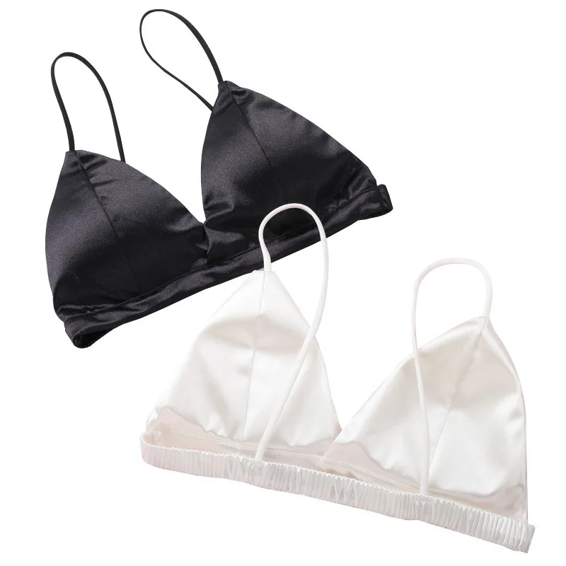 Women Tube Top Sexy Bra Seamless One Piece Ice Silk Bralette Thin Straps Crop Top With Open Back For Female Summer Lingerie women lingerie bra women tube tops
