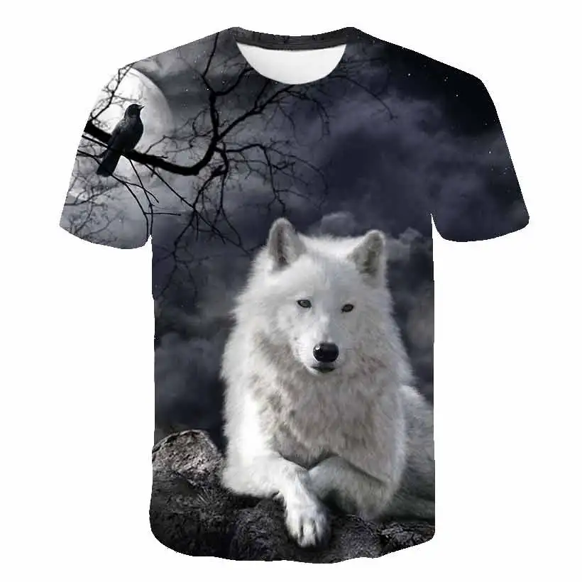 

Animal Wolf T Shirt Kids Boys Clothes Summer Short Sleeve Girls Tops Tees Children Casual Clothing Teen Shirts Wolf Tee shirts