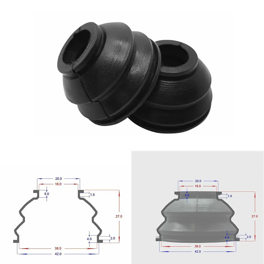 Car Suspension Parts ATV Ball Joints 2pcs Rubber Track Tie Rod End Ball Joint Dust Boot Dust Cover Boot Ball Joint Car Suspension Steering Accessorie