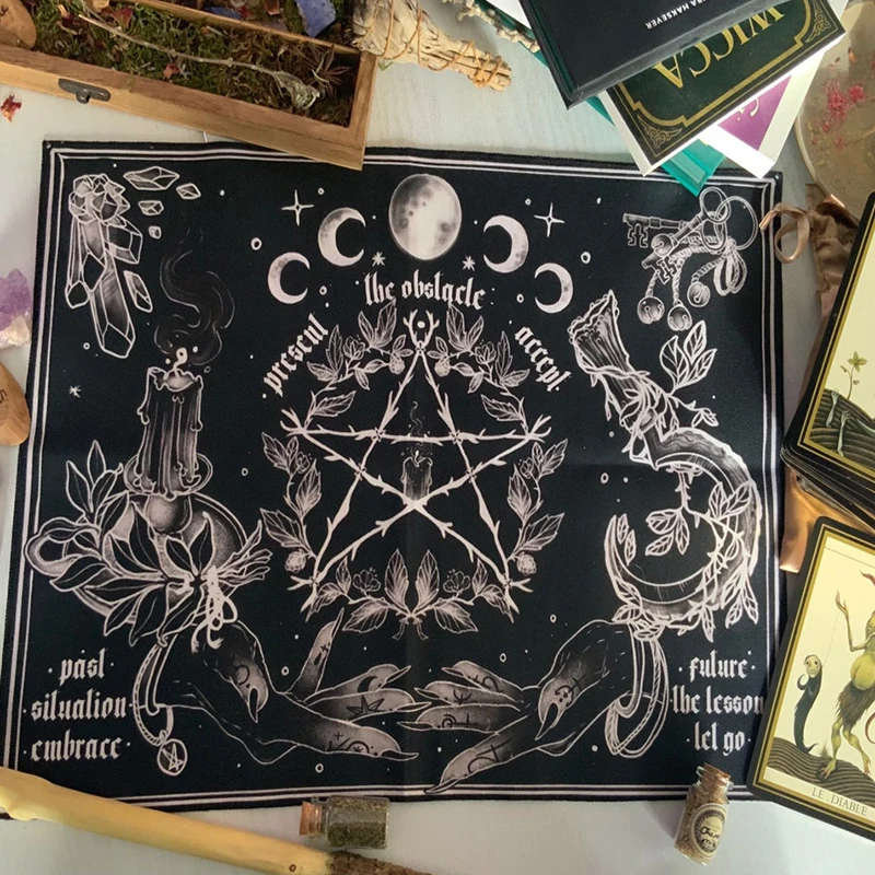 Tapestry Decorations witchcraft Tapestry White and Black Floral Hands Psychedelic magic Hippie Boho Wall Hanging Divination Tapestry bedroom decor