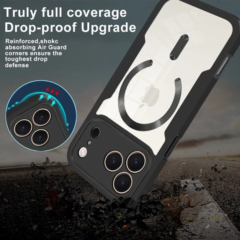 Magnetic 360° Clear Full Body Shockproof Case with Silicone Bumper