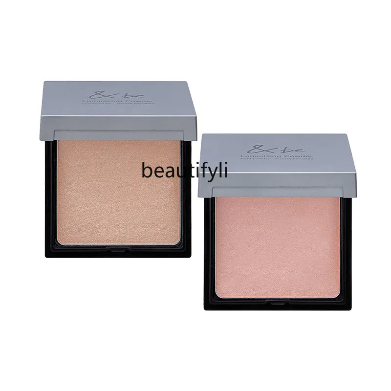 

yj Highlight Powder Blusher Plate Delicate Natural Thin and Glittering Brightening with Brush