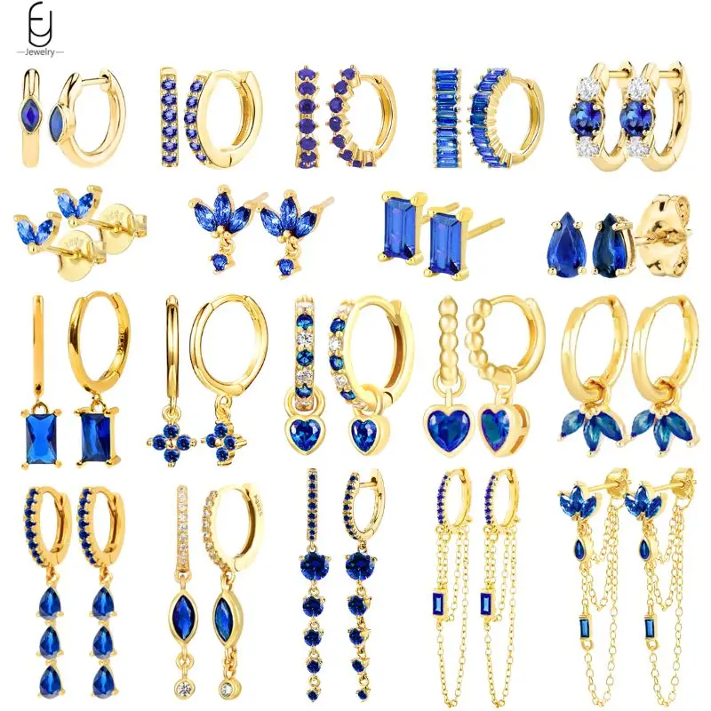 Orecchini A Cerchio Argento 925 Con Croce Turchese - Regalo Donna