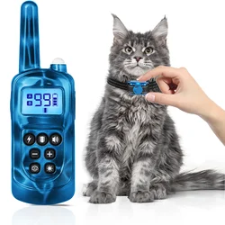 Advanced Cat Training Collar with Beep, Vibration, and Gentle Correction Modes (Blue)