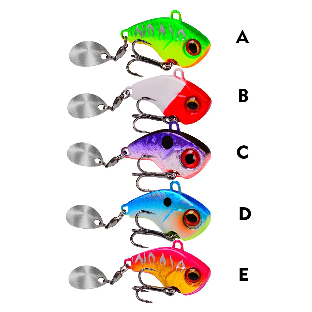 

Fishing Lures Wobble Rotating Metal Vib Vibration Bait Winter Fishing 6g 15g 28g Artificial Hard Baits Spinner Spoon Lure Pesca