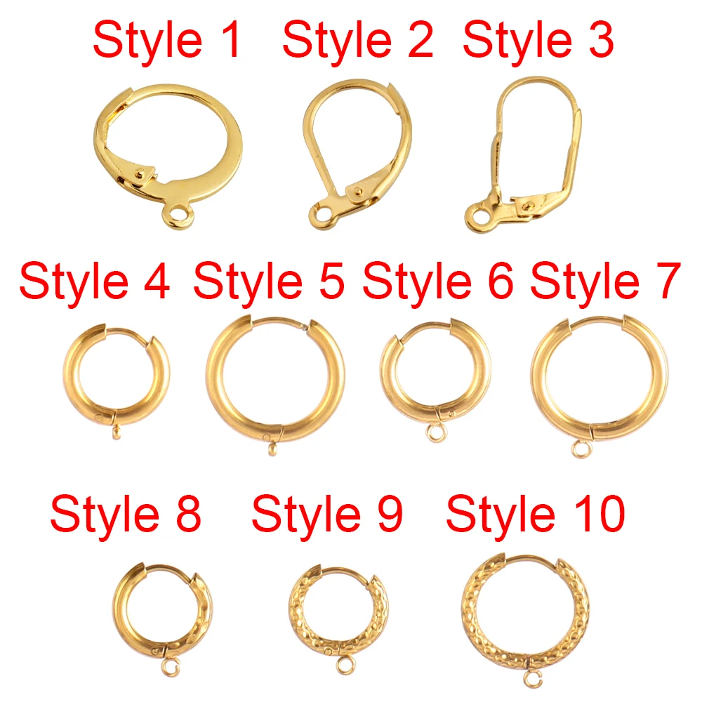 Stainless Steel Geometric Earring Base with Plug Connector for DIY 2